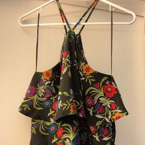 Black Floral Casual Blouse